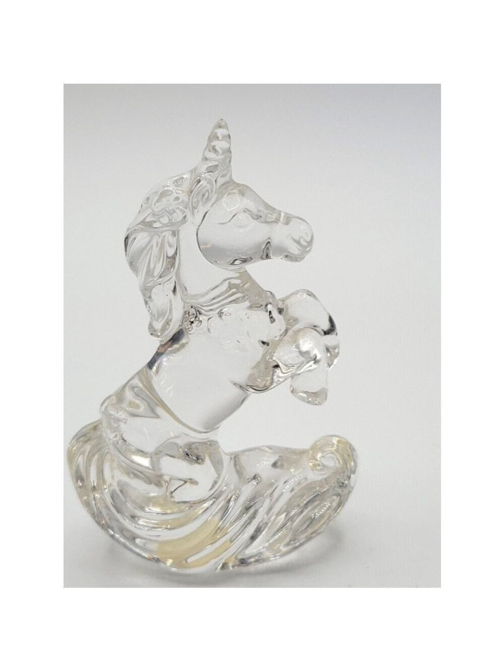 Princess House Rocking Unicorn Figurine 24% Lead Crystal Germany Art Glass Vtg.